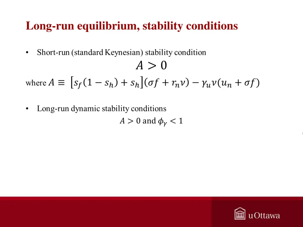 long run equilibrium stability conditions