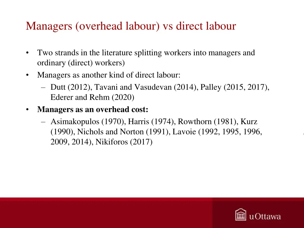 managers overhead labour vs direct labour