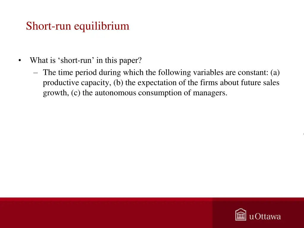 short run equilibrium 1