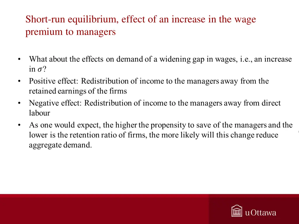 short run equilibrium effect of an increase