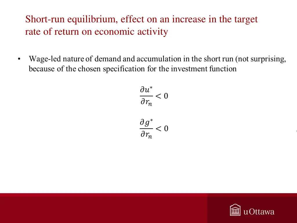 short run equilibrium effect on an increase