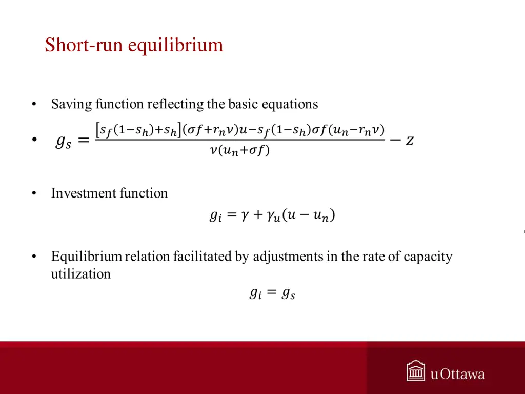 short run equilibrium