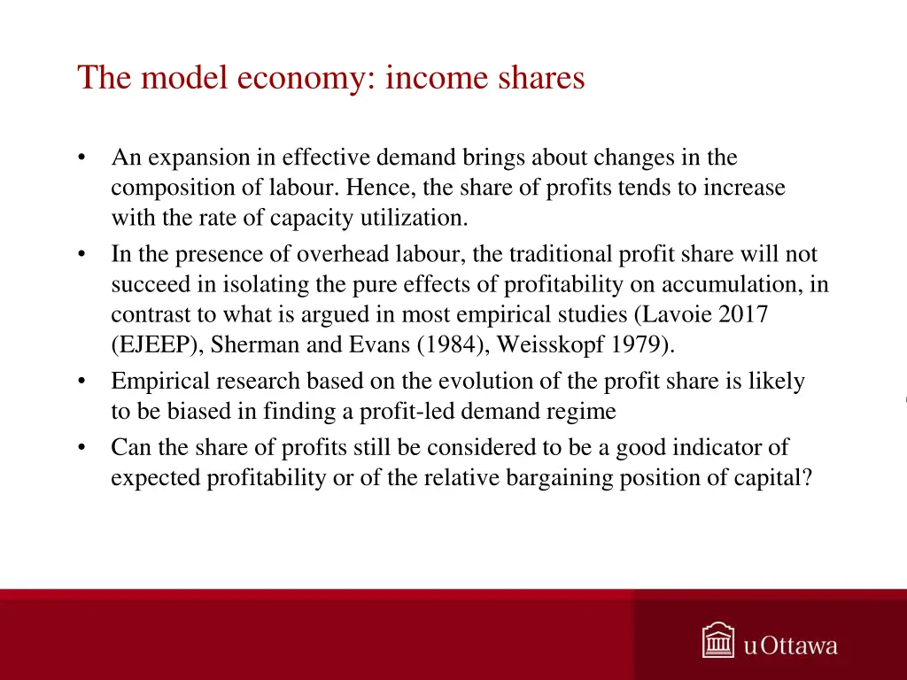 the model economy income shares 1