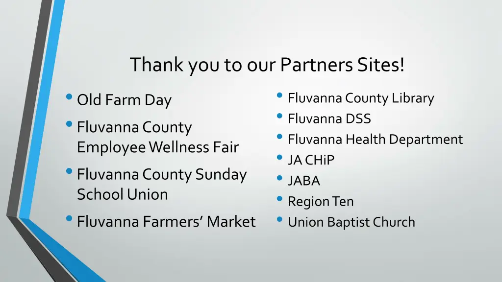 thank you to our partners sites old farm