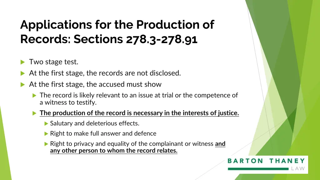 applications for the production of records 1