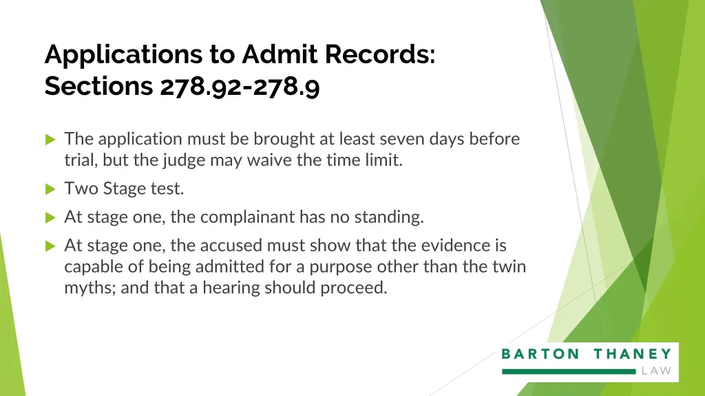 applications to admit records sections