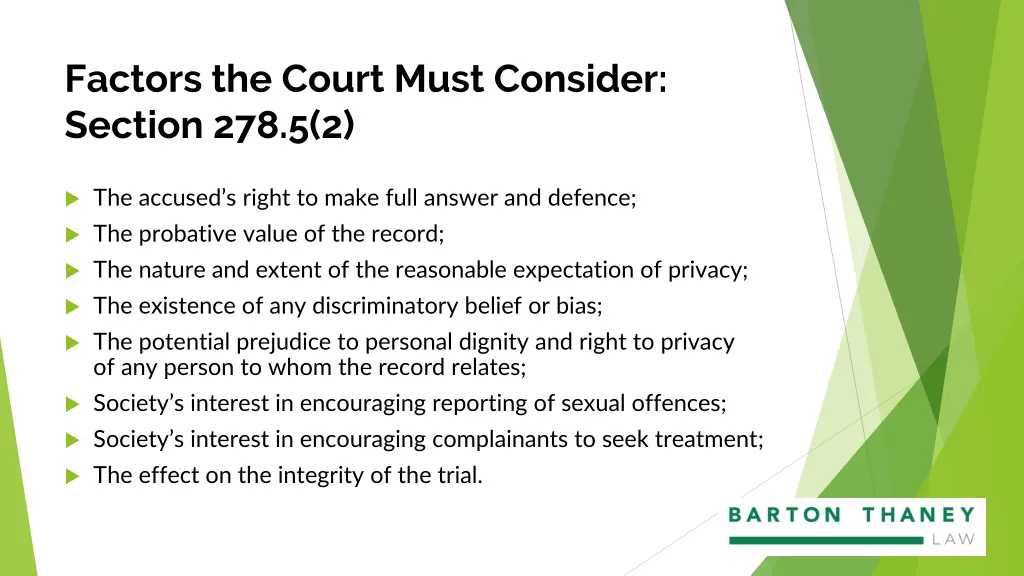 factors the court must consider section 278 5 2