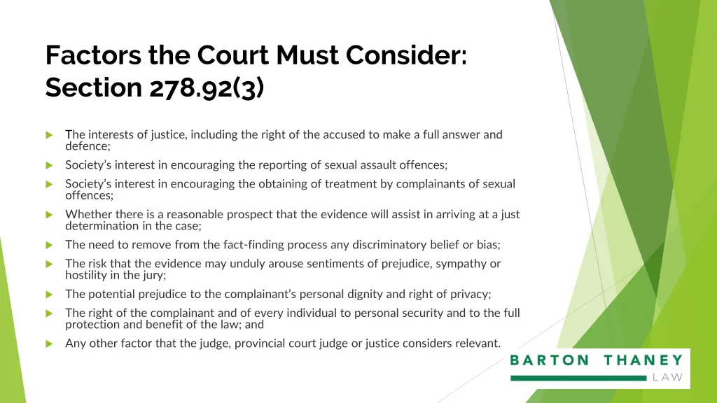 factors the court must consider section 278 92 3