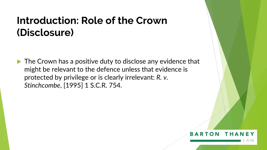 introduction role of the crown disclosure