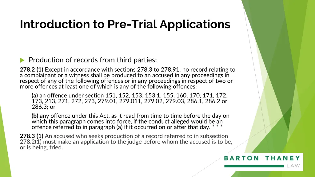 introduction to pre trial applications