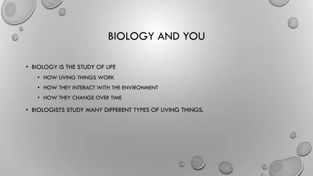 biology and you