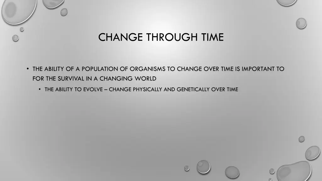 change through time