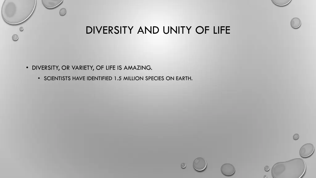 diversity and unity of life