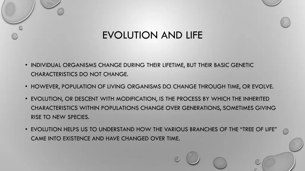 evolution and life