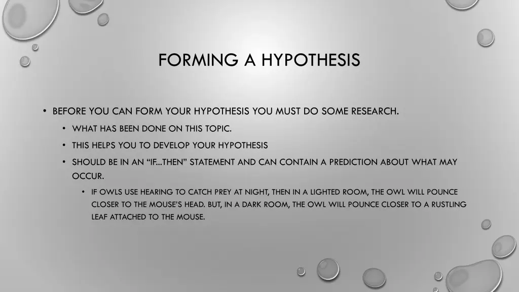 forming a hypothesis