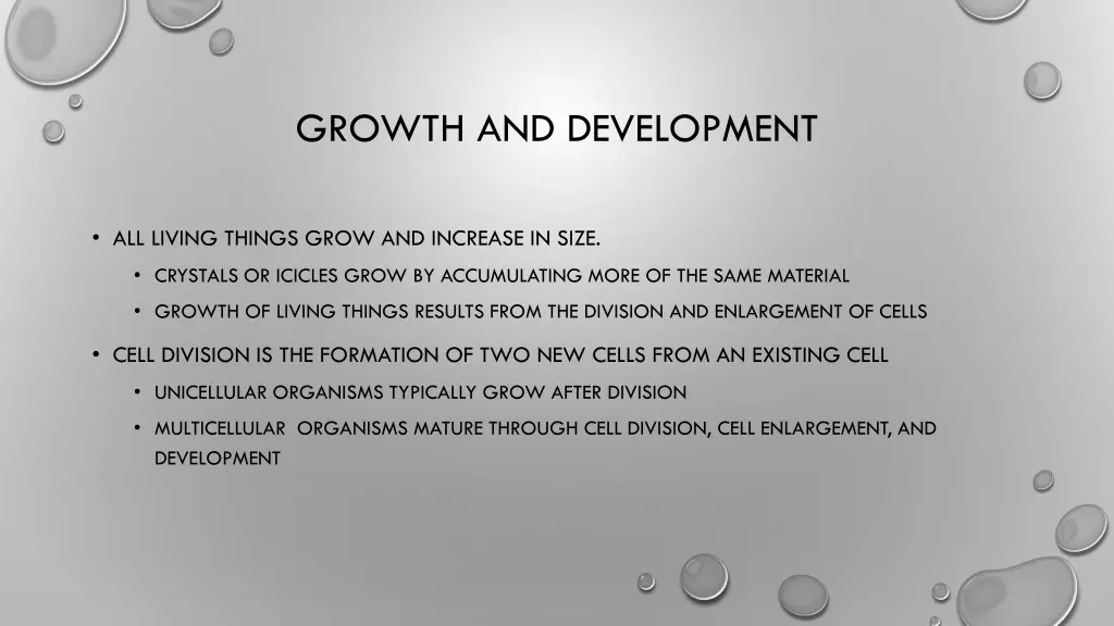 growth and development