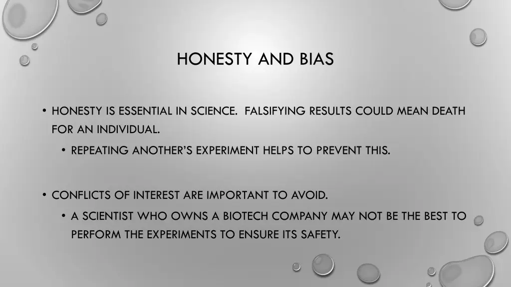 honesty and bias