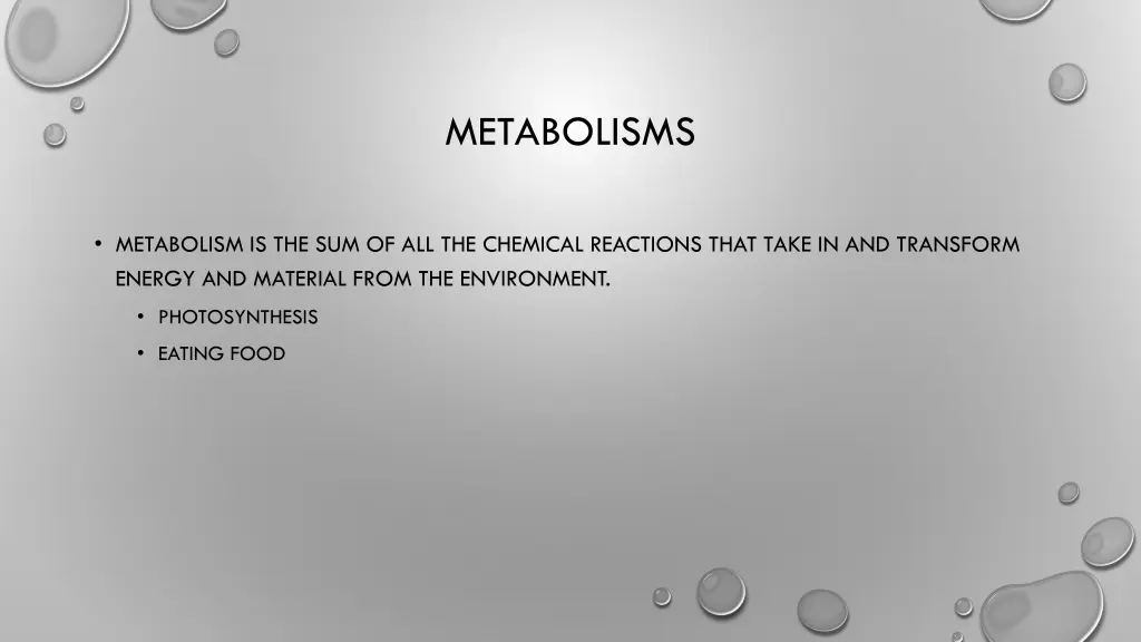 metabolisms