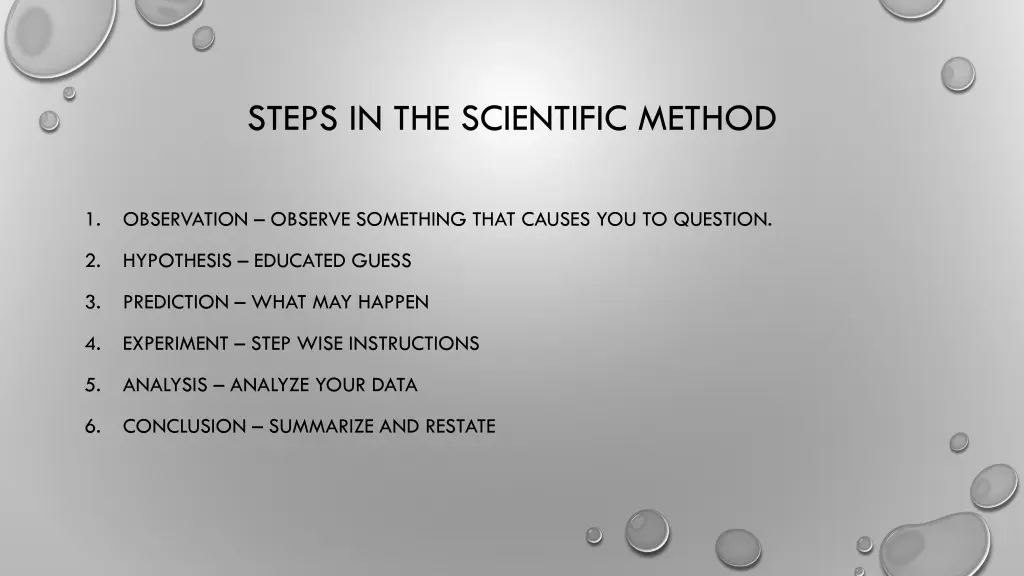 steps in the scientific method