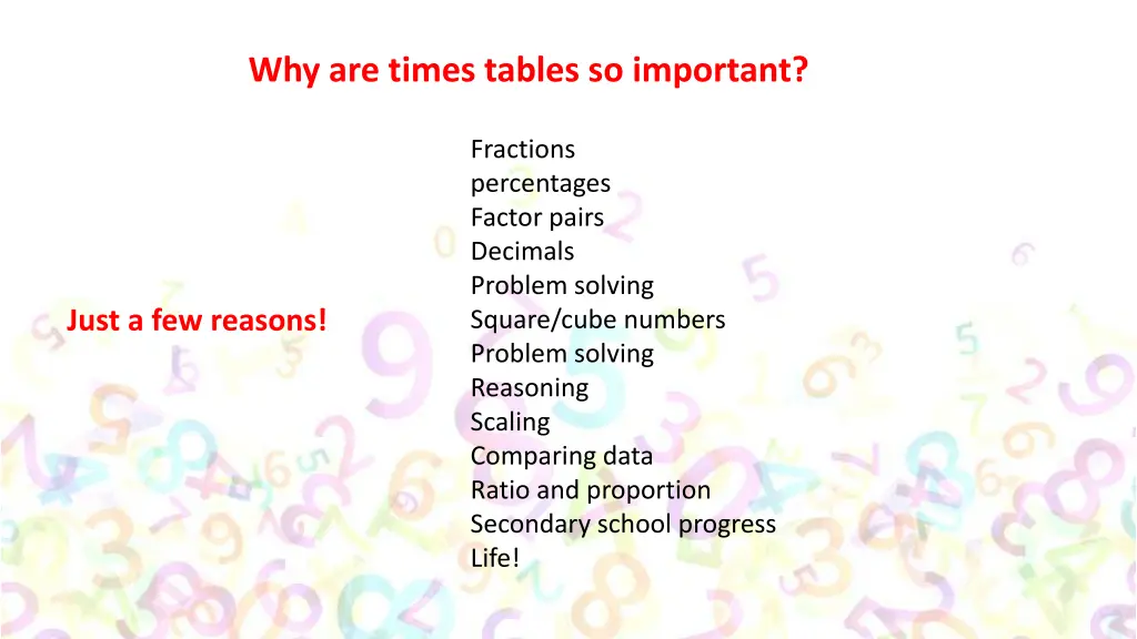 why are times tables so important