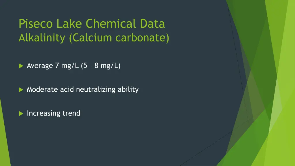 piseco lake chemical data alkalinity calcium