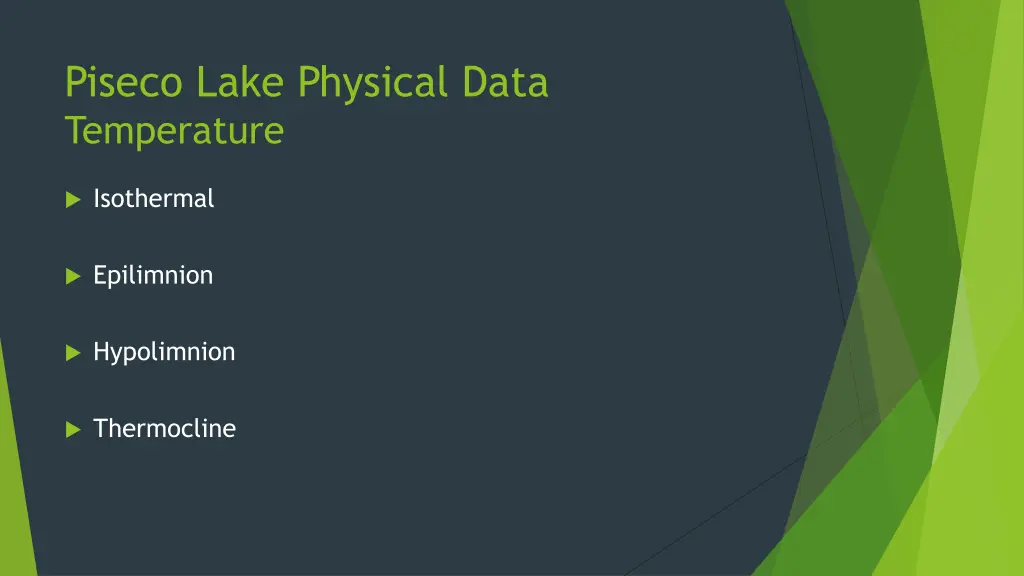 piseco lake physical data temperature