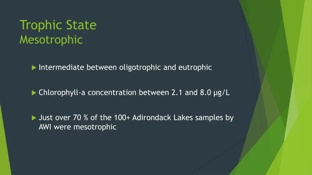 trophic state mesotrophic