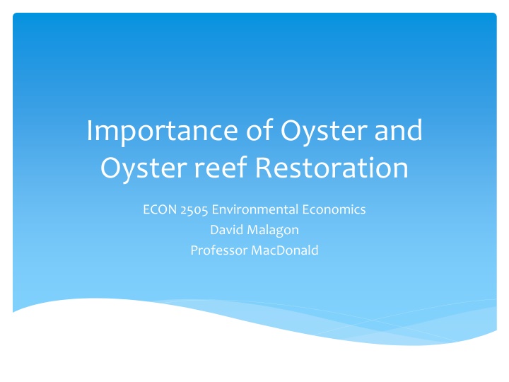 importance of oyster and oyster reef restoration