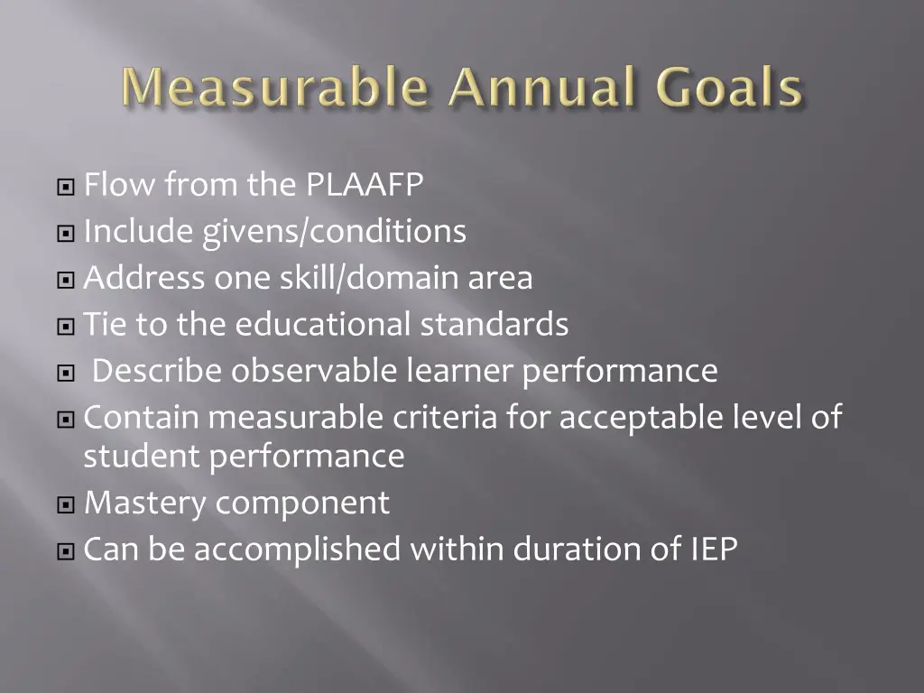 flow from the plaafp include givens conditions