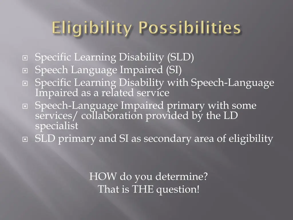 specific learning disability sld speech language