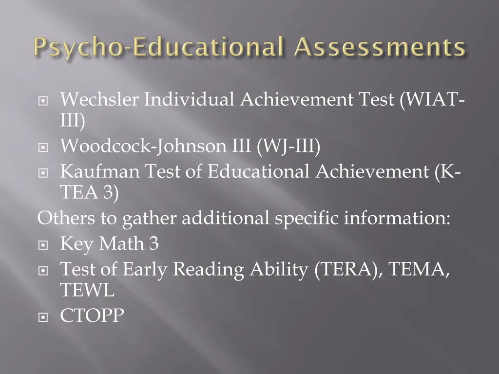 wechsler individual achievement test wiat