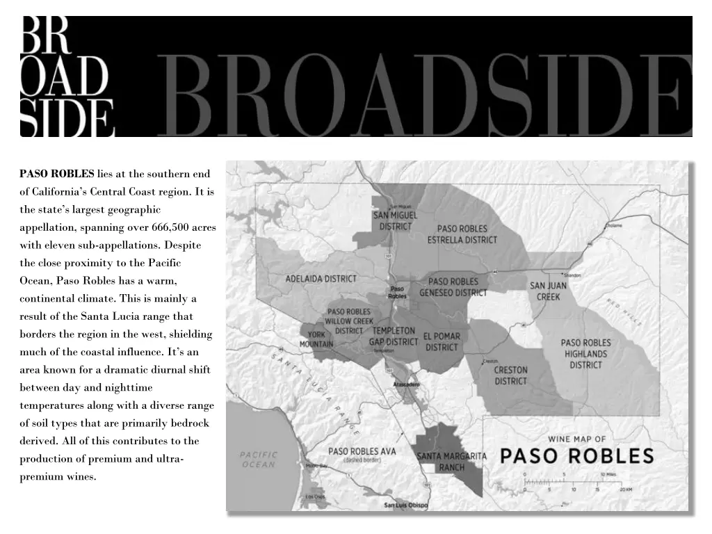 paso robles lies at the southern