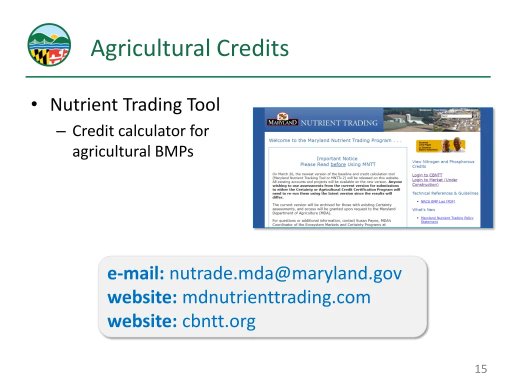 agricultural credits