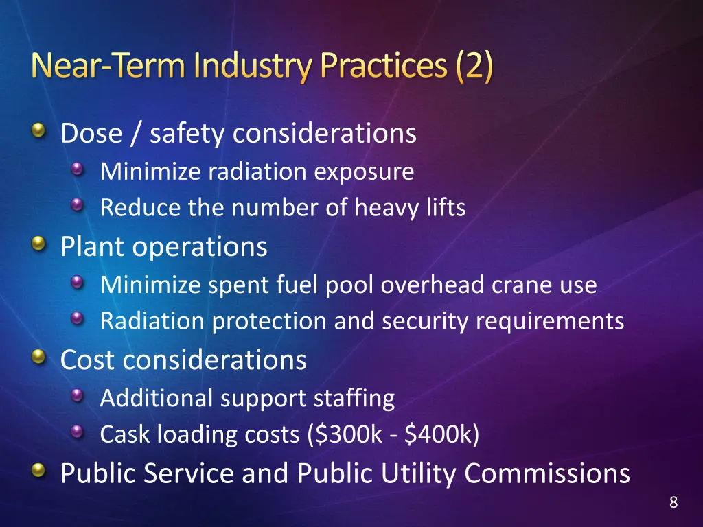 near term industry practices 2