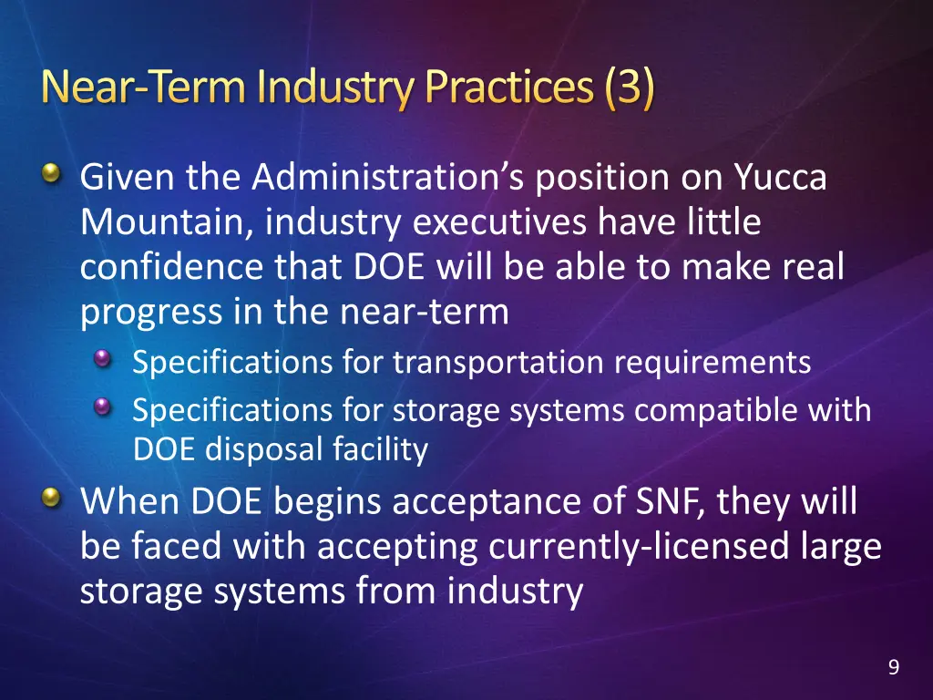 near term industry practices 3