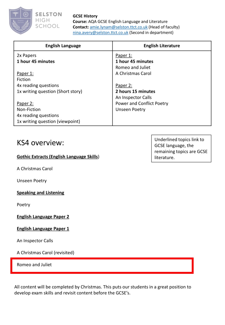 gcse history course aqa gcse english language