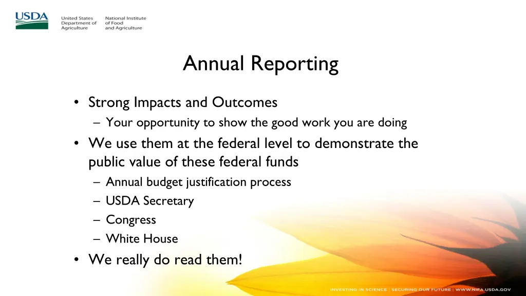 annual reporting