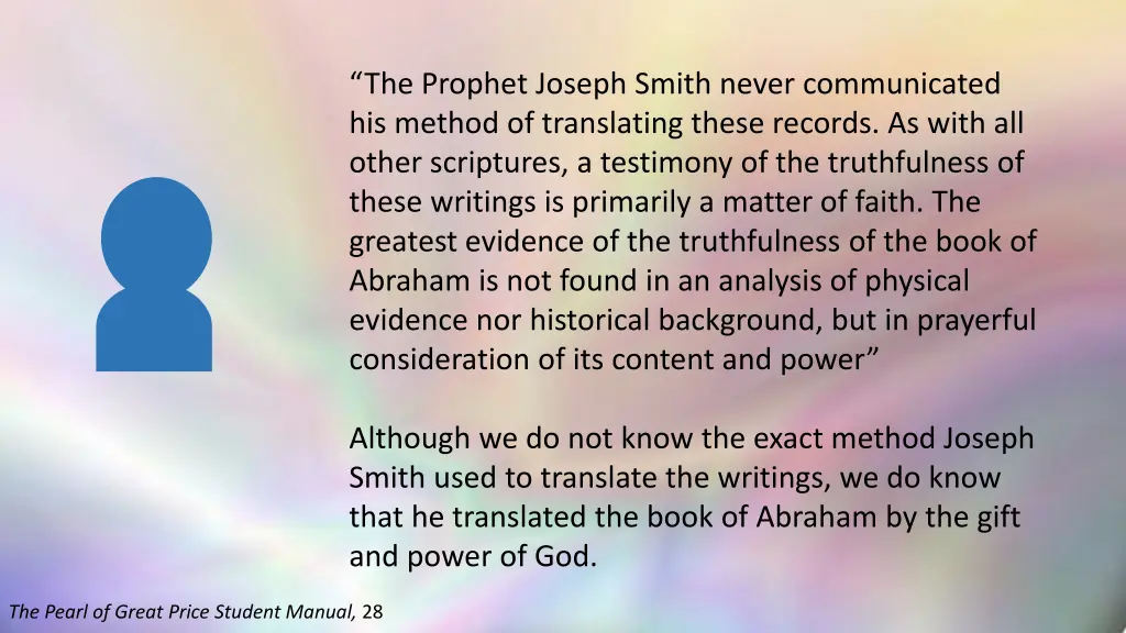 the prophet joseph smith never communicated