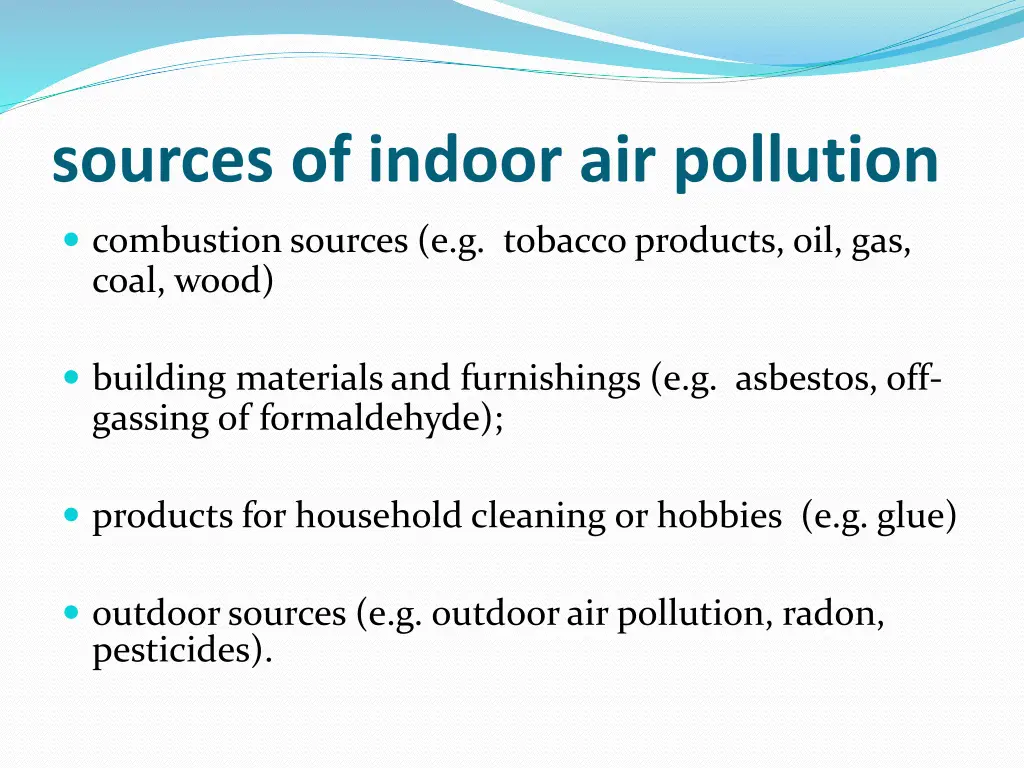 sources of indoor air pollution