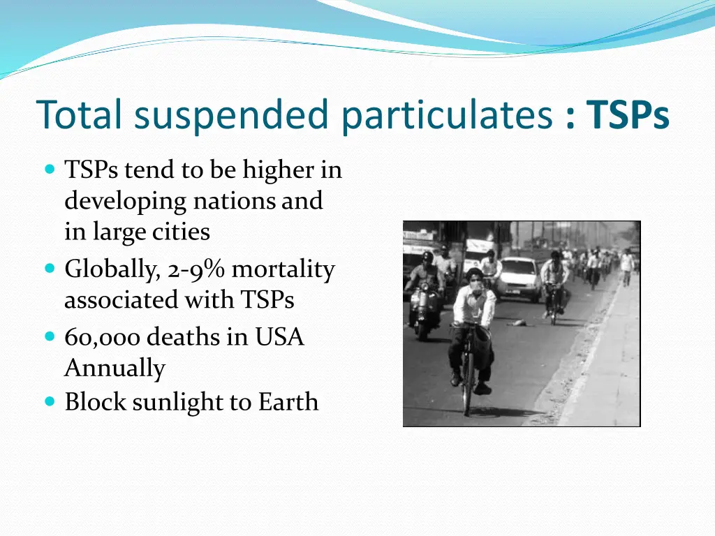 total suspended particulates tsps