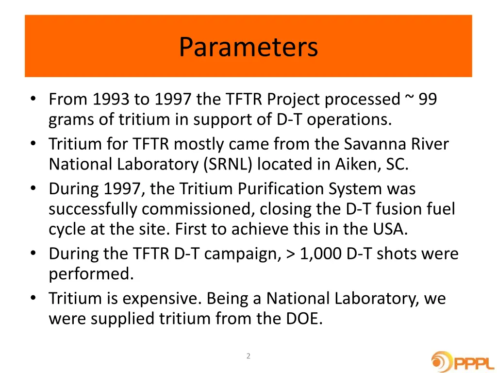 parameters