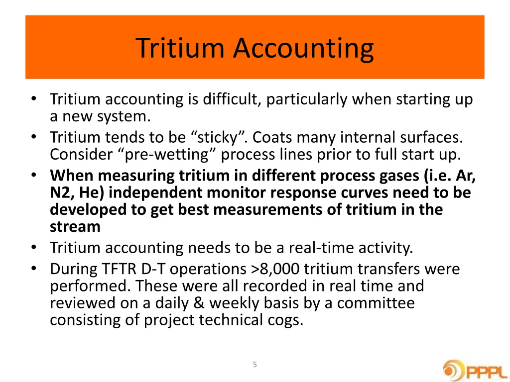 tritium accounting