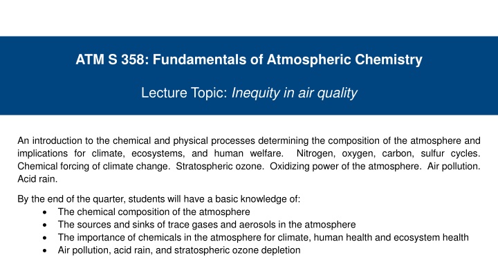 atm s 358 fundamentals of atmospheric chemistry