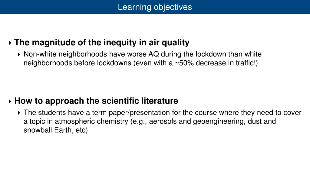 learning objectives