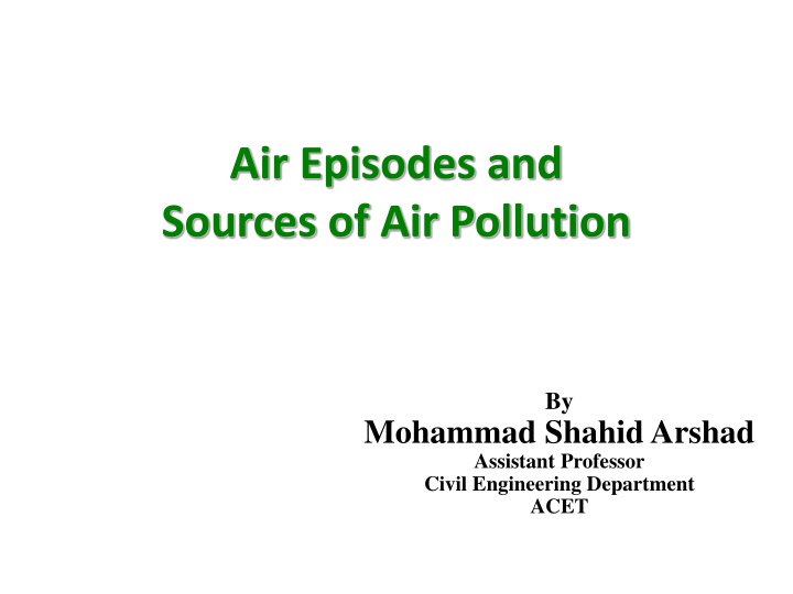 air episodes and sources of air pollution