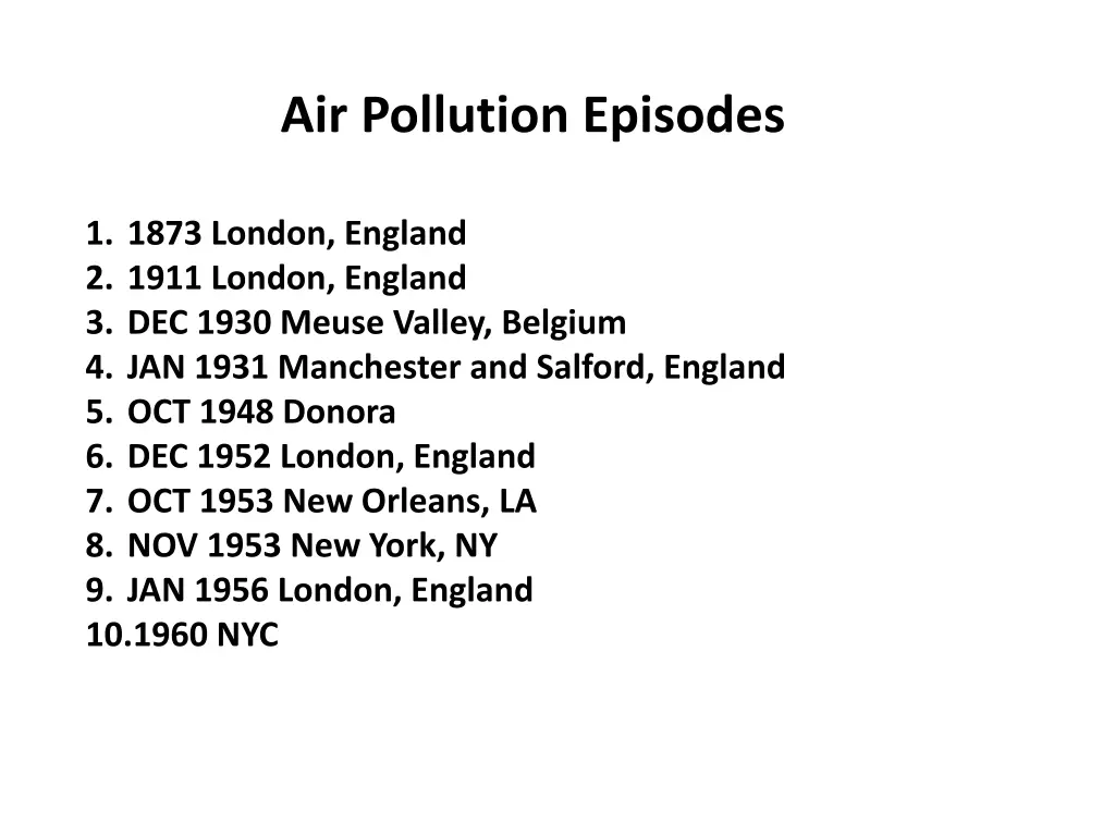 air pollution episodes