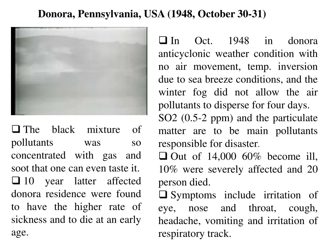 donora pennsylvania usa 1948 october 30 31