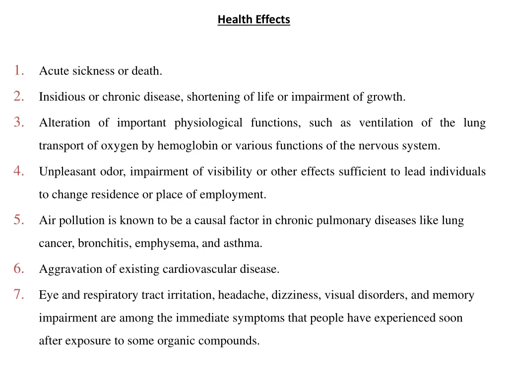 health effects