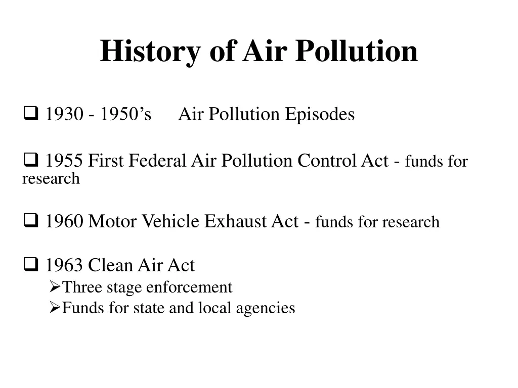 history of air pollution