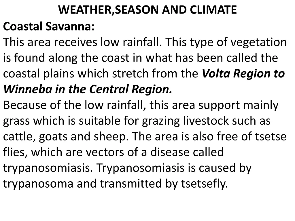 weather season and climate coastal savanna this